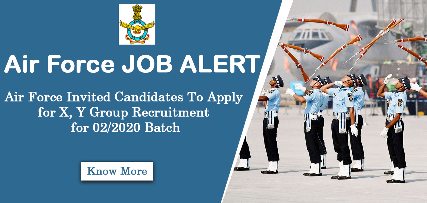 Air force Group X and Y Recruitment, apply for posts  Batch 02/2020